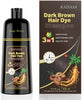 Deep Brown Hair Dye Shampoo 3 in 1 for Gray Hair, Women & Men - Image 1