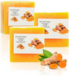 3 Packs Turmeric Soap Bar for Face & Body Cleanser, Organic Lemon Turmeric Soap with Vitamin C, Gentle Handmade Formula for Smoothing & Moisturizing Skin, Suitable for All Skin Types - 10.59 oz