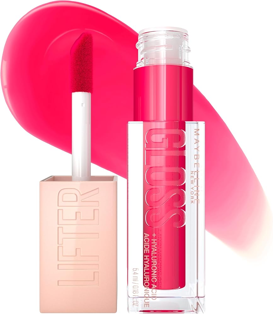 Maybelline New York Lifter Gloss Hydrating Lip Gloss with Hyaluronic Acid, Bubblegum, Sheer Bright Pink, 1 Count