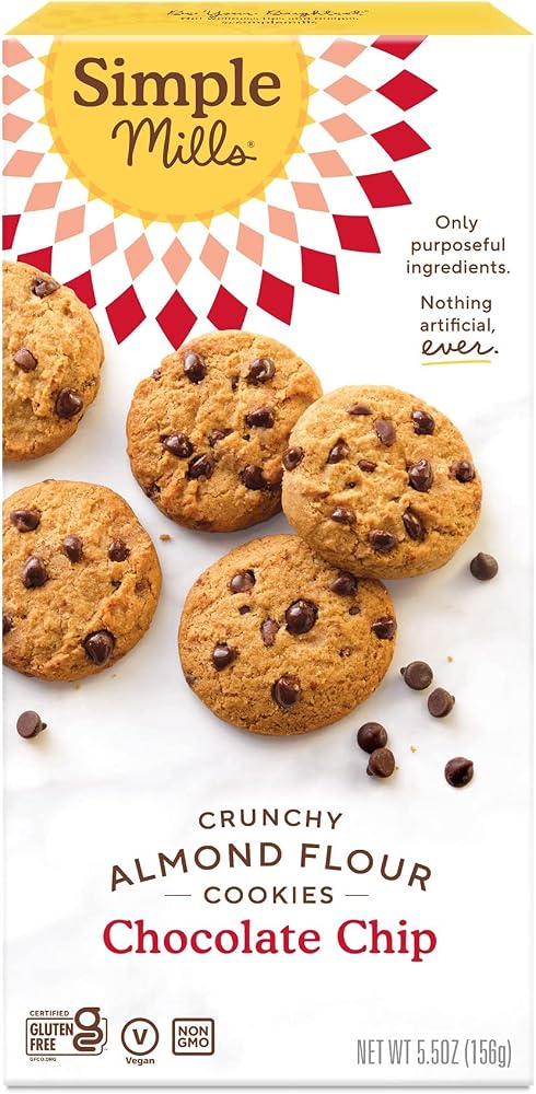 Simple Mills Crunchy Almond Flour Cookies, Chocolate Chip, 1pk, 5.5oz - Personal Care
