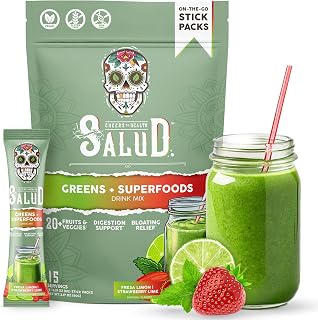 Salud 2-in-1 Greens Powder + Superfood Drink Mix, Strawberry Lime