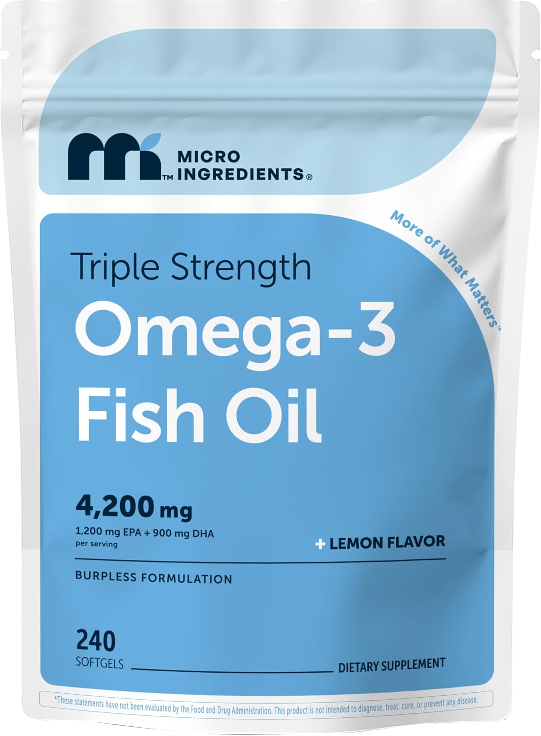 Triple Strength Omega-3 Fish Oil 4,200 mg Per Serving, 240 Softgels