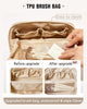 EACHY Travel Makeup Bag,Cute Faux Fur Cosmetic Bag for Women,Portable 180°Wide-Open Flat M - Image 3