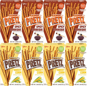 Baked Snack Sticks Variety Pack, 8-Pack, 4 Each of Spicy Barbeque & Sweet Corn, 1.09 oz Individual Snack Sticks, Crunchy & Savory, Perfect for Kids and Adults