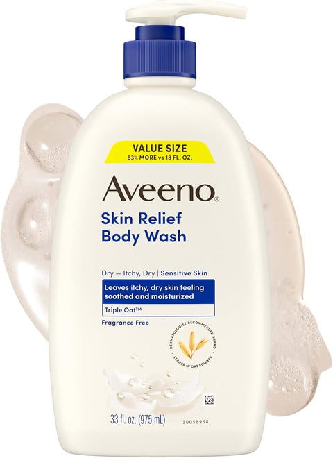 Aveeno Skin Relief Body Wash, Fragrance-Free, 33 fl. oz