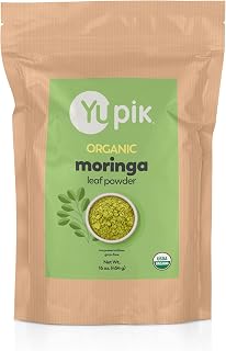 Yupik Organic Moringa Leaf Powder 1 lb (16 oz), USDA Certified, Non-GMO, Vegan, Gluten-Free, Kosher, Nutrient-Rich Superfood for Baking, Cooking & Drinks