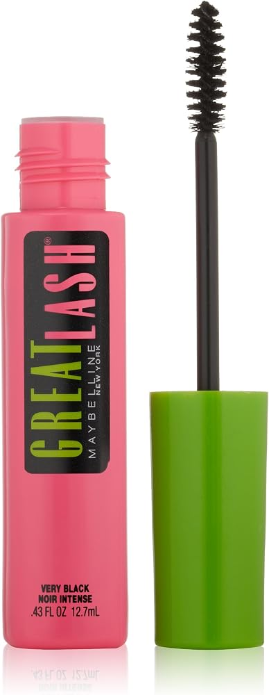 Maybelline New York Makeup Great Lash Washable Mascara, Brownish Black Volumizing Mascara, 0.43 fl oz