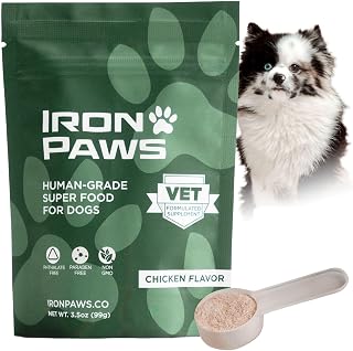 Human-Grade Superfood For Dogs, Premium Greens Powder Supplement For Dental Health, Longevity, Hip & Joint, Gut Health, Allergies, Immune Support, Skin & Coat - 3.5 oz Nutrient Dense Formula