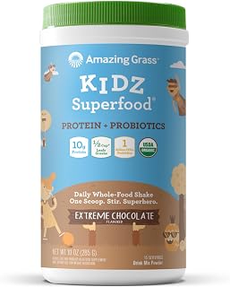 Amazing Grass Kidz Superfood Vegan Protein, Extreme Chocolate, 15 Servings