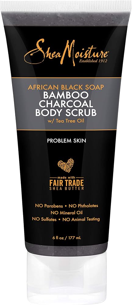 Sheamoisture African black soap bamboo charcoal body scrub exfoliate, 6 Ounce - Personal Care