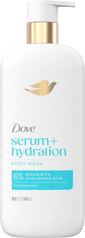 Dove Serum+ Hydration Body Wash Hyaluronic Acid 6% Hydration Serum, 18.5 oz