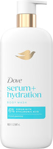 Dove Serum+ Hydration Body Wash Hyaluronic Acid 6% Hydration Serum, 18.5 oz