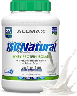 ALLMAX ISONATURAL Protein Isolate Powder, Unflavored, 5 lb, 78 Servings