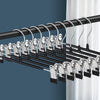 Sales4Less 5131 Black Clip Hangers 14" - Heavy Duty Plastic Skirt & Pants Hangers with Adj - Image 1