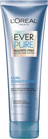 L'Oreal Paris Sulfate Free Conditioner for Curly Hair, Lightweight, Anti-Frizz Hair Care with Coconut Oil, EverPure, 8.5 Fl Oz (Packaging May Vary) - Personal Care