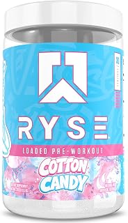 Ryse Loaded Pre Workout Powder - Cotton Candy - Daily Pre-Workout for Men & Women with 300mg Caffeine, Beta Alanine, and Citrulline for Pump, Focus, and Energy - 30 Servings