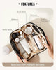 EACHY Travel Makeup Bag,Cute Faux Fur Cosmetic Bag for Women,Portable 180°Wide-Open Flat M - Image 2