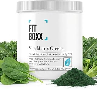 VitalMatrix Organic Greens Powder | Superfood Blend with Probiotics & Adaptogens | Gut, Energy & Immune Support | Citrus Punch | 30 Servings