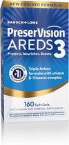 PreserVision AREDS3 Vitamins, #1 Eye Doctor Recommended Brand, AREDS2 Formula with Additional 8 B-Vitamin Complex, Promotes Healthy Cellular Eye Function*, 3-in-1 Macular Supplement, 160 Softgels