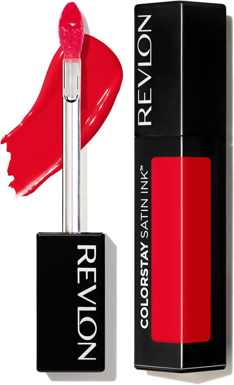 Revlon ColorStay Satin Ink Liquid Lipstick, 015 Fire & Ice, 0.17 fl oz - Longwear liquid lipstick with rich satin sheen and moisturizing formula - Lip Makeup - Beauty