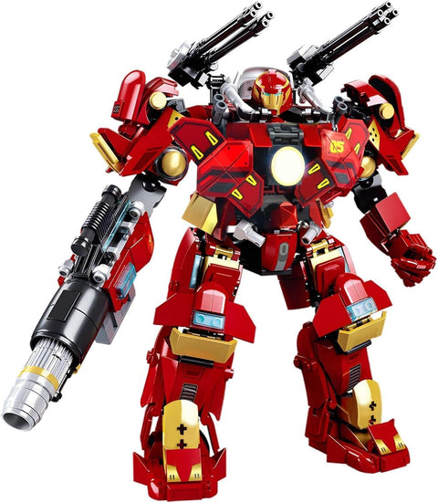 HIGH GODO Mech Robot Transforming Building Blocks Set for Adults, City Warrior Justice Hero Soldier Mech Model Building Kit, Cool Creative Robots Toys Gift for Teens 14+, 588 Pieces