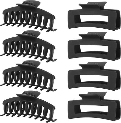 LuSeren Hair Clips for Women 4.3 Inch Large Hair Claw Clips for Women Thin Thick Curly Hair, Big Matte Banana Clips,Strong Hold jaw clips,Clear1