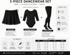 Moret Kids Girls Ballet Dance Outfit 3-Pack Matching Set, Black Elastic Pull-On Faux Wrap  - Image 2