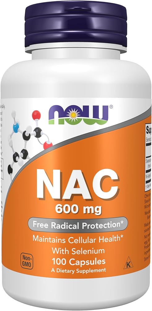 Now Supplements, NAC (N-Acetyl Cysteine) 600 mg with Selenium 100 Capsules - Personal Care