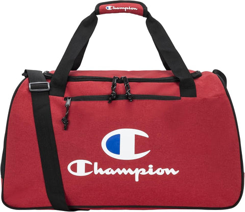 Champion Logo Duffel Bag, Scarlet Heather, One-Size