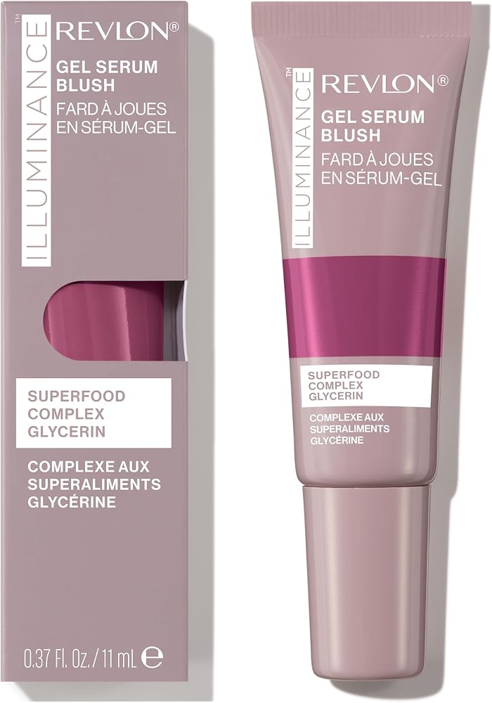 Revlon Illuminance Gel Serum Blush, Visibly Plump Cheeks, Dewy Finish and Hydrates All Day, 140 Brilliant Berry, 0.37 fl oz. - Personal Care