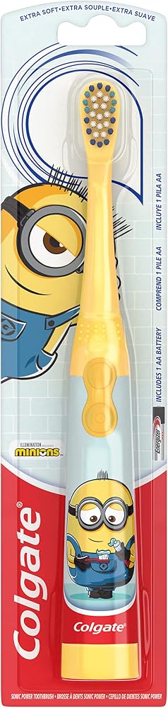 Colgate Minions Kids Battery Powered Toothbrush, Extra Soft Bristles