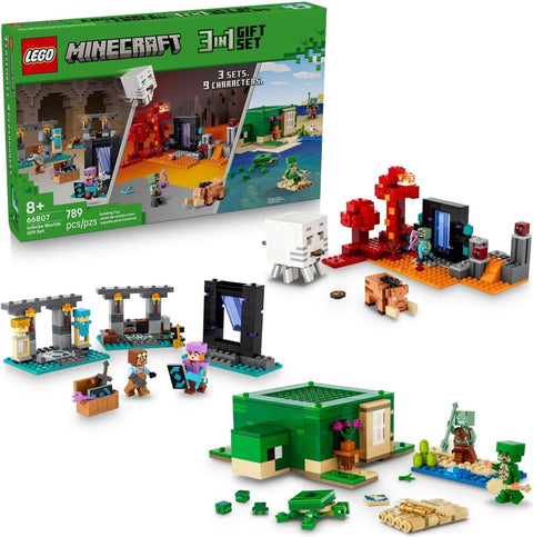 LEGO Minecraft 66807 Infinite Worlds Gift Set Building Kit – 789-Piece Adventure Playset with Multiple Biomes & Figures, Video Game Toy Gift for Kids Ages 8+