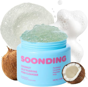 Coconut Jelly Pudding Cleanser | Deep Pore Cleansing & Gentle Exfoliation with Jelly-to-Foam Texture | Hydrating Face Wash with Panthenol, Ceramide & Peptides (100ml)