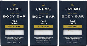 Cremo Exfoliating Body Bars Palo Santo (Reserve Collection) - A Combination of Lava Rock and Oat Kernel Gently Polishes While Shea Butter Leaves Your Skin Feeling Smooth and Healthy (Pack of 3)