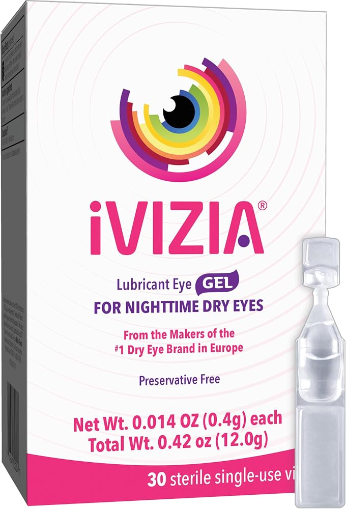 Ivizia Lubricant Eye Gel for Nighttime Dry Eyes, Preservative-Free, 30ct - Personal Care