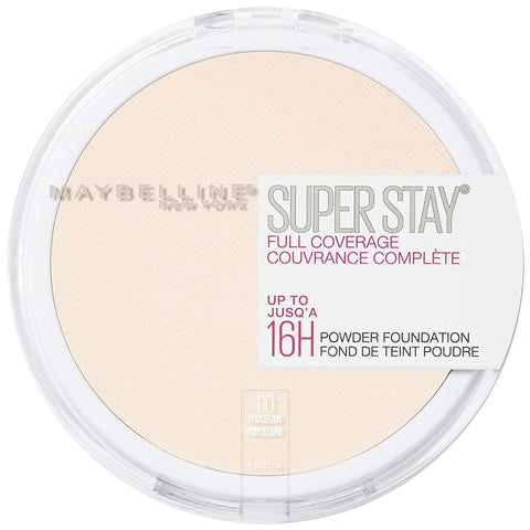 Maybelline Super Stay Full Coverage Powder Foundation Makeup, Up - 110 PORCELAIN (1 Count)
