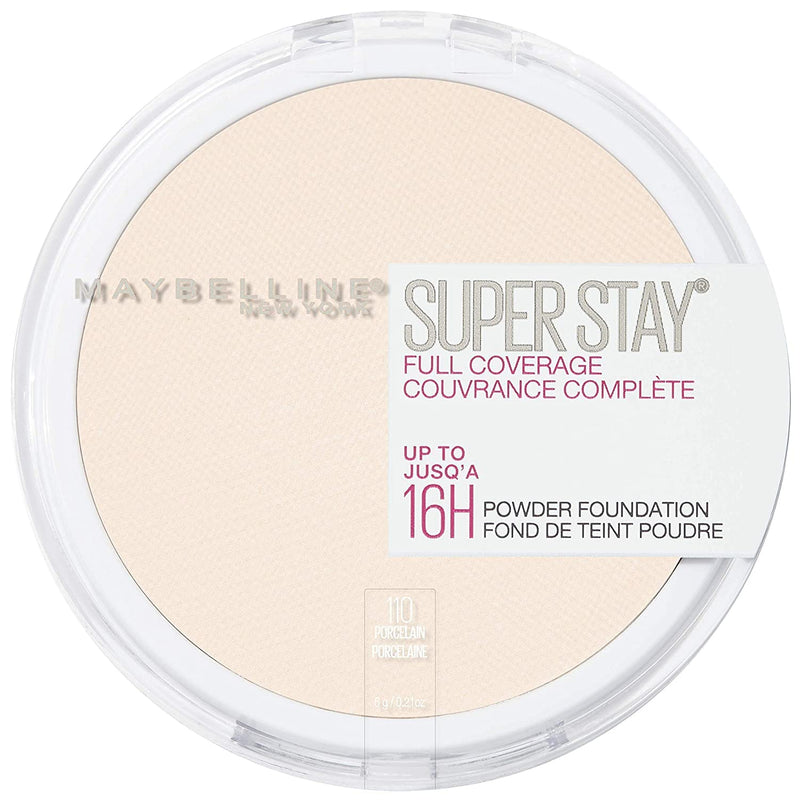 Maybelline Super Stay Full Coverage Powder Foundation Makeup, Up - 110 PORCELAIN (1 Count)