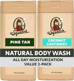 Dr. Squatch Natural Men's Body Wash, Moisturizing Shower Gel (14oz) - Personal Care