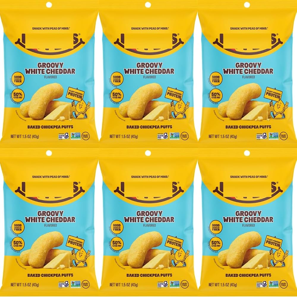 Chickpea Puffs Groovy White Cheddar, 1.5 oz, 6 Pack