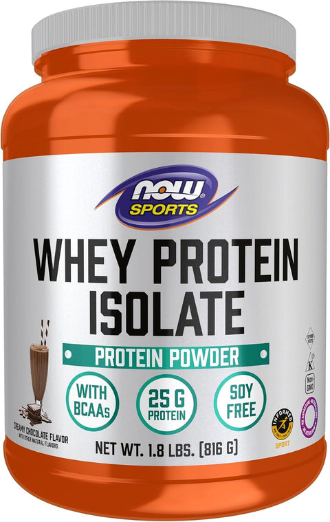 Now Sports, Whey Protein Isolate 25 g, Chocolate Flavor, 1.8 lbs