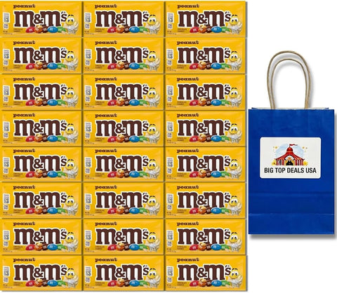 Chocolate Candies M&M's Peanut Milk Chocolate Candy, Individually Wrapped Single Servings, 1.74 oz - Personal Care