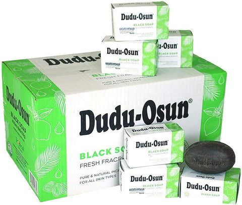 Tropical Naturals Dudu-Osun African Black Soap 5.3oz x 24 BARS - Bulk Pack, Authentic Black Soap with Shea Butter, Honey & More - Personal Care