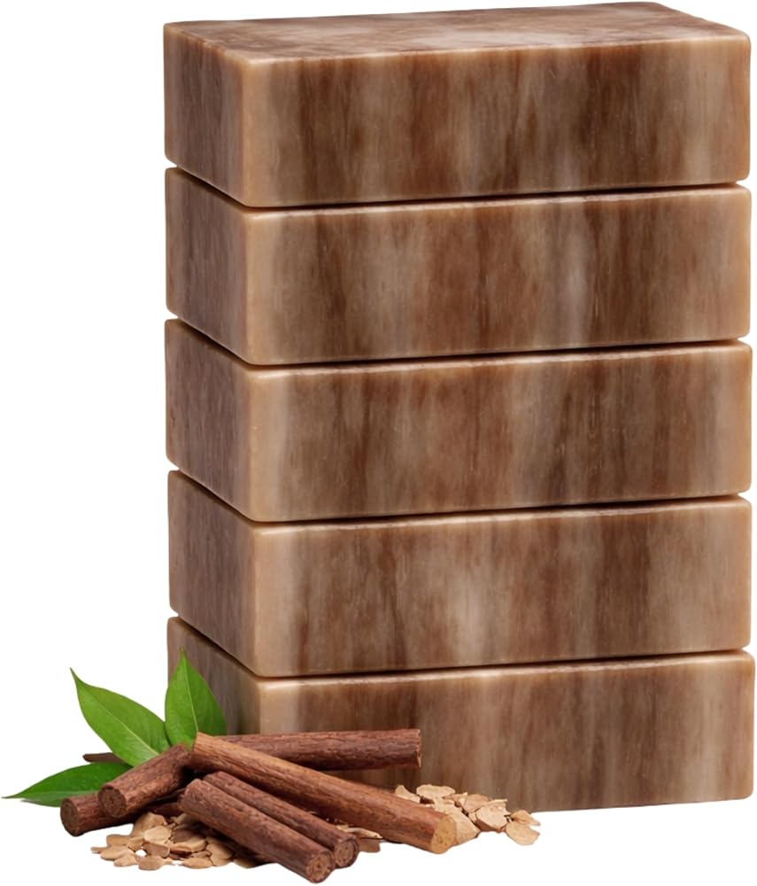 Ssa Sandalwood Scented Natural Bar Soap , Australian Triple Milled Moisturizing Bath Bars with Organic Shea Butter, Long Lasting Plant Based Body Soap for Men & Women, Gentle for Sensitive Skin
