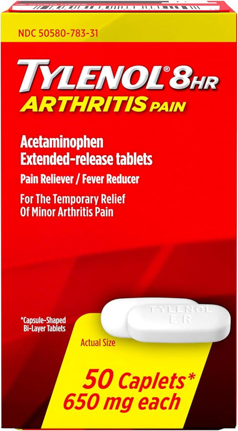 Tylenol 8-Hour Arthritis Pain Relief Tablets, 650 mg Acetaminophen, 50 ct - Personal Care