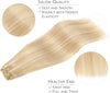 WENNALIFE Clip in Hair Extensions Real Human Hair, 22 Inch 160g 7pcs Dirty Blonde Highligh - Image 4