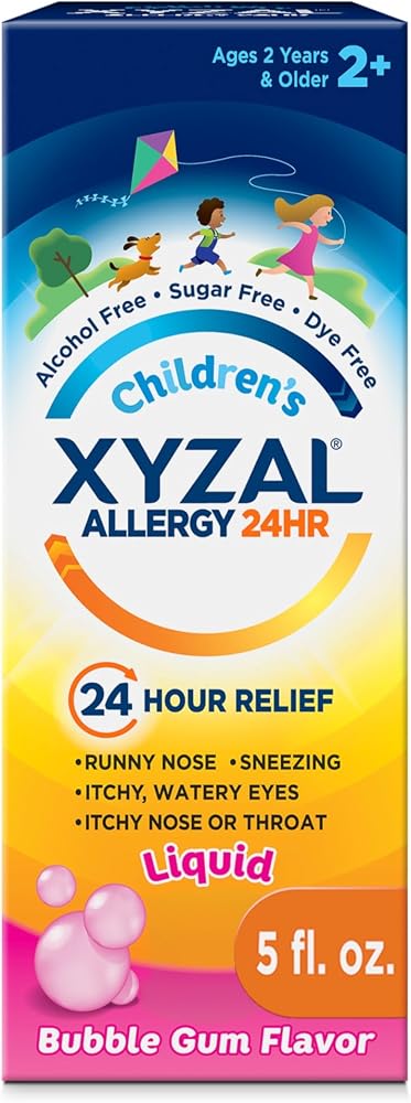 Xyzal Children's 24-Hour Allergy Relief Liquid, Bubble Gum Flavor, 5 oz.