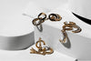 Charming Charlie 3 Pairs of Gold-Plated Earrings - Elevate Your Style with Eiffel Tower, H - Image 2