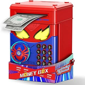 Spider Piggy Bank for Kids, Electronic Money Box ATM Safe Blue