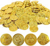 GiftExpress 288 PCS Plastic Gold Coins for Kids, 4 Designs Pirate Treasure Coins, Fake Gold Doubloons for Treasure Chest, Pirate Party Favors, Scavenger Hunt, Classroom Rewards, Party Decorations