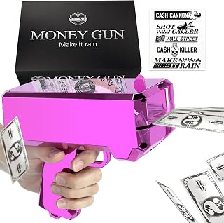 Money Gun Shooter Cash Cannon for Movies that Look Real, Prop Gun Make it Rain, Handheld Cash Gun for Game Movies Party (Excluding Prop Money)
